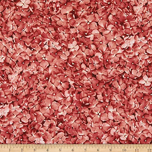 E. E. Schenck Maywood Studio Lexington Packed Flowers Fabric Red