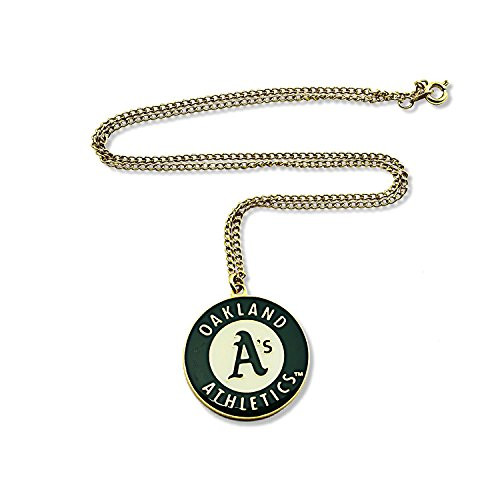 aminco MLB Oakland Athletics Logo Pendant Necklace  Silver 18"
