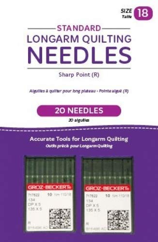 Handi Quilter Longarm Quilting Needles - Standard Sharp Point -R- Size 18 -Pack of 20-