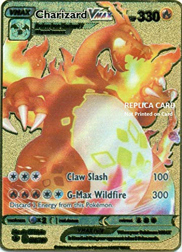 Charizard Vmax Gold Metal Custom Pokémon Card - TCG CCG -Replica-