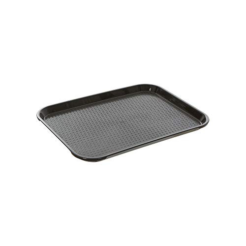 Fast Food Tray 10 x 14 Black Rectangular Polypropylene Serving Tray for Cafeteria Diner Restaurant Food Courts