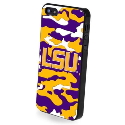 Forever Collectibles NCAA Team Camouflage Logo iPhone 5-5S Hard Case - Retail Packaging - LSU Tigers