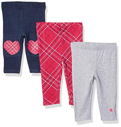 Limited Too Baby Girl's 3 Pack Jersey Spandex Legging Pants Plaid Heart Multi 18M