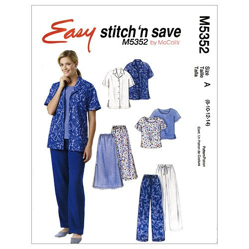 McCall's Patterns M5352 Misses' Shirt Top Pull-On Skirt and Pants Size B -14-16-18-20-