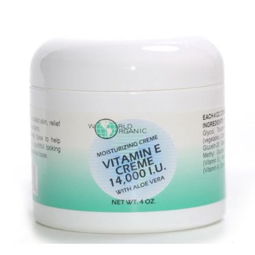 World Organic Vitamin E Cream - 14000 IU - 4 oz