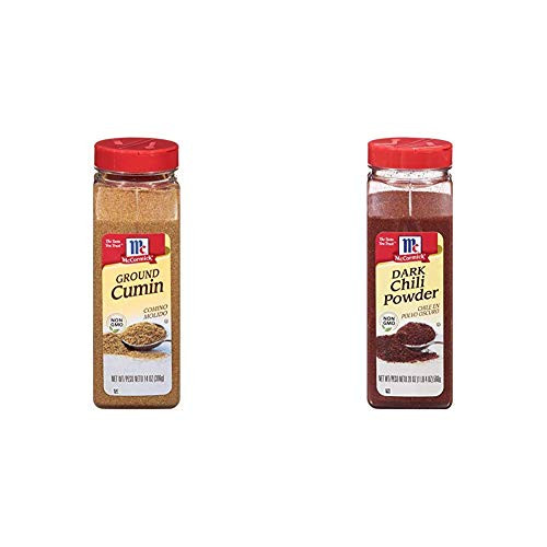 McCormick Ground Cumin 14 oz  and  McCormick Dark Chili Powder 20 oz