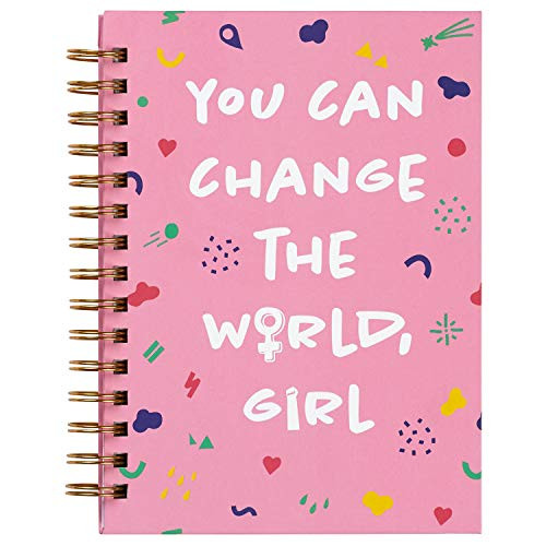 C.R. Gibson Pink ''You Can Change The World'' Spiral Notebook Journal for Girls 6'' W x 8.25'' L 192 Pages