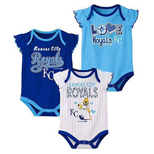 Outerstuff MLB Infants 3pk Onesie Set Kansas City Royals 18 Months