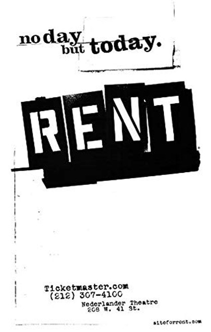 Houheiiy Rent No Day But Today Broadway Poster 11 X 17 inch Poster Houheiiy Rent No Day But Today Broadway Poster 11 X 17 inch Poster