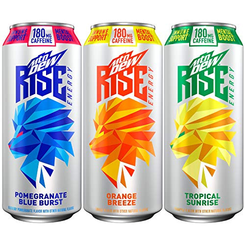 MTN DEW RISE ENERGY Drink 3 Flavor 16oz Cans 3FL Variety Pack 12 Count