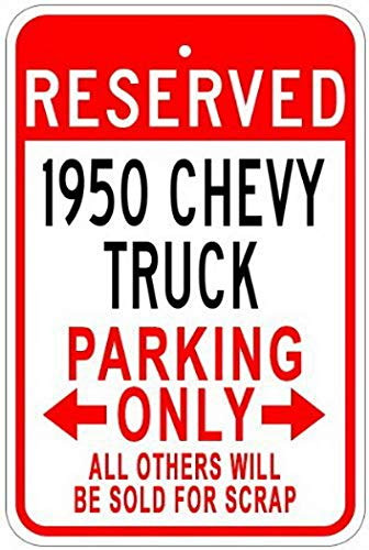 FDerks Personalized Parking Signs 1950 50 Chevy Truck Tin Parking Sign - 12 x 16 Inches