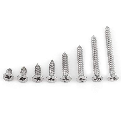 Self-Tapping Screws Kit 200pcs-set Stainless Steel SS304 Metal Screws Pan-Flat-Truss Head M3 6MM~30MM Assortment Fastener Hardware-B- Flat Head- Self-Tapping Screws Kit 200pcs-set Stainless Steel SS304 Metal Screws Pan-Flat-Truss Head M3 6MM~30MM Assortment Fastener Hardware-B- Flat Head-