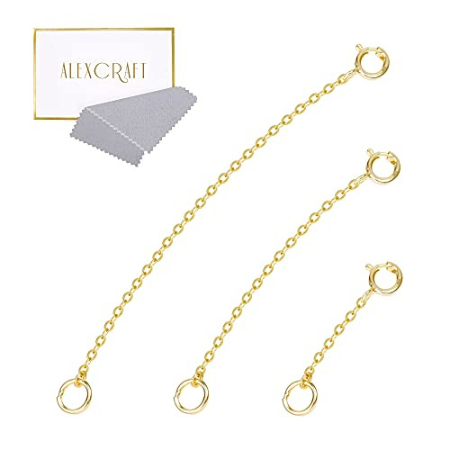 14K Gold Necklace Extenders 925 Sterling Silver Necklace Bracelet Ankle Extender Chain Extension for Jewelry Making -1 2 3 inch- 14K Gold Necklace Extenders 925 Sterling Silver Necklace Bracelet Ankle Extender Chain Extension for Jewelry Making -1 2 3 inch-