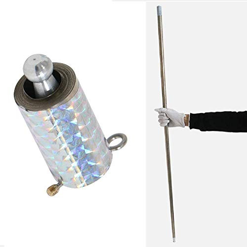 Magic Pocket StaffMagic Wand for Professional Magician Stage PortablePocket Arts Staff Magic Tricks Accessories with a Pair of Magic Gloves-Silver-