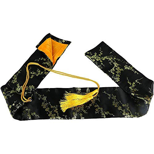 MHUI Sword Bag Silk Japanese Samurai Sword Katana Wakizashi Sword Cover Carry Bag with Golden TasselB