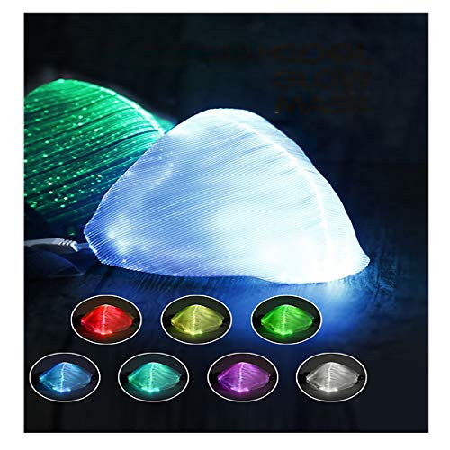 LED Light up Face Mask 7 Color Lights USB Rechargeable Glowing Luminous Mask for Party Festival Dancing Rave Masquerade Costumes?White?