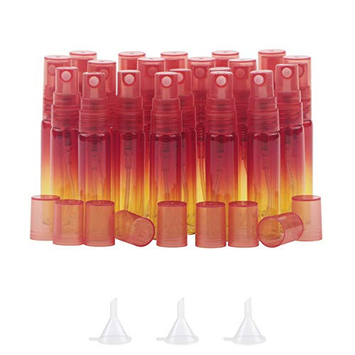 20 Pack 5ml Rainbow Color Glass Spray Bottle Refillable Fine Mist Spray Bottle for Perfume Essential Oil Liquid