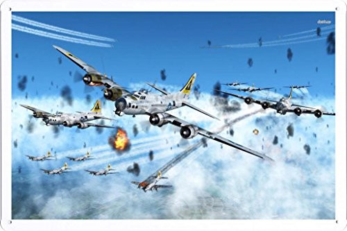 Aircraft Tin Sign #5620 Boeing B 17 Flying Fortress by Waller's Decor (7.8"x11.8")