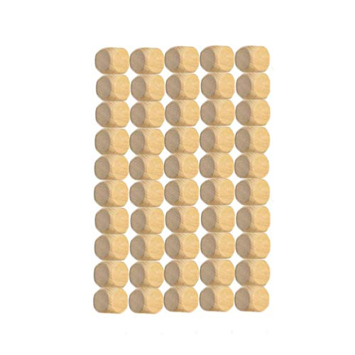 Healifty 50pcs Wooden Cubes Crafts Blank Wood Dice Wood Square Blocks for Puzzle Making DIY Crafts 18MM
