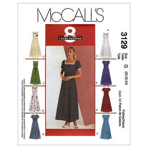 McCall's Patterns M3129 Misses'-Miss Petite Dress Size E -14-16-18-