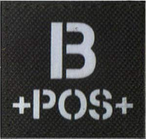 Blood Type Positive POS Military Hook Loop Tactics Morale Reflective IR Patch -B plus-