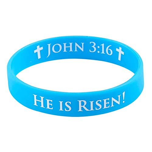 Autom He is Risen John 3-16 Inspirational Silicone Bracelet 7 Inch