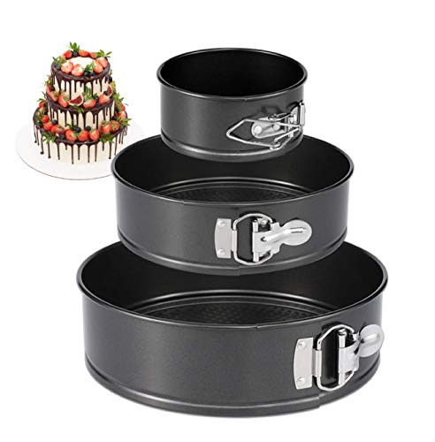 Springform Cake Pan Set Of 3 -4"-7"-9"- Non-stick Round Springform Cake Pan SetDetachable Bakeware Chseecake PansLeakproof Cheesecake Pan