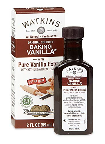 Watkins All Natural Original Gourmet Baking Vanilla with Pure Extract 2 fl. oz. Bottle 1-Pack