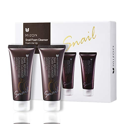 Mizon Snail Repairing Foam Cleanser with Snail Secration Filtrate No Parabens Powerful Cleansing -2 pack-