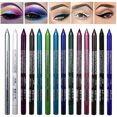 Colorful Eyebrow Pencil  COOSA 14 Colors Long Lasting Waterproof Eyeliner Eyebrow Lip Liner Pencil Pen Sparkling Eyeliner Eye Shadow Makeup Cosmetic Set