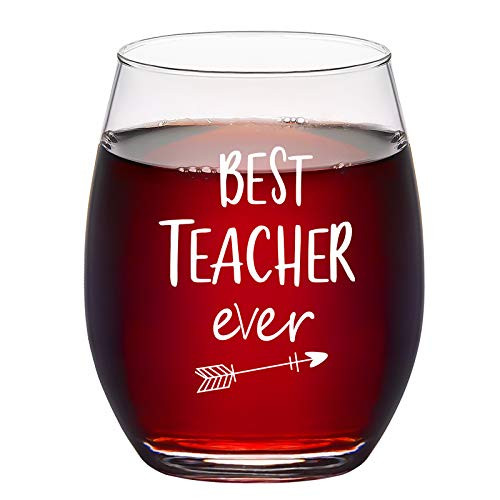 Teacher Stemless Wine Glass Best Teacher Ever Wine Glass for Teacher Professor Teaching Assistant Special Teacher Gift for Teachers Day Teacher Appreciation Week Birthday Retirement Christmas 15Oz Teacher Stemless Wine Glass Best Teacher Ever Wine Glass for Teacher Professor Teaching Assistant Special Teacher Gift for Teachers Day Teacher Appreciation Week Birthday Retirement Christmas 15Oz