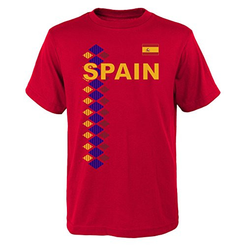 World Cup Soccer Spain Youth Boys "One Team 2018" Tee Red Youth X-Large-18-