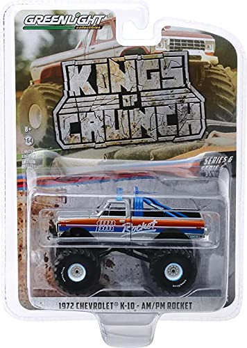 Greenlight 49060-A Kings of Crunch Series 6 - Rocket - 1972 Chevy K-10 Monster Truck 1-64 Scale