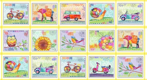 Color My World Blocks Panel by JVP Creations from Studio E 100 percent Cotton Quilt Fabric 4908-44 - 24" x 42"