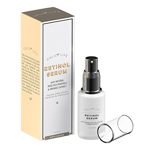Calily Life Organic Anti-Aging Retinol Serum with Dead Sea Minerals 1 Fl. Oz. with Aloe Vitamins A B5 C E - Non-Greasy Fast Absorbing Anti-Wrinkle Hydrates Smooths and Strengthens Calily Life Organic Anti-Aging Retinol Serum with Dead Sea Minerals 1 Fl. Oz. with Aloe Vitamins A B5 C E - Non-Greasy Fast Absorbing Anti-Wrinkle Hydrates Smooths and Strengthens