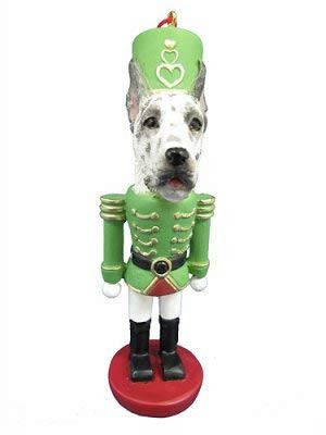 E and S Imports Great Dane Ornament Nutcracker -Harlequin-