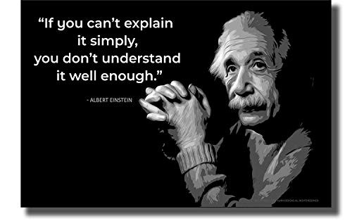 Premium Albert Einstein 18" x 24" Poster - Motivational for Classrooms Dorms Science Nerds - Inspirational Gift for Students Teachers Kids Entrepreneurs with a Growth Mindset -unframed-