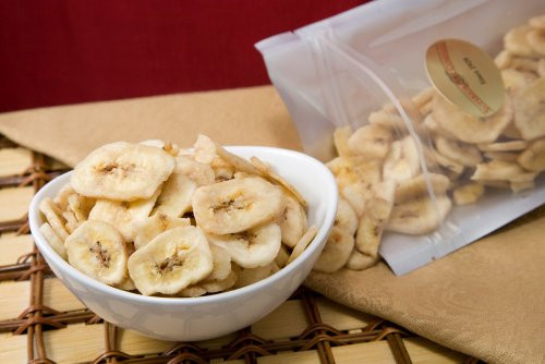 Unsweetened Banana Chips -14 oz Bag- - No Sugar added
