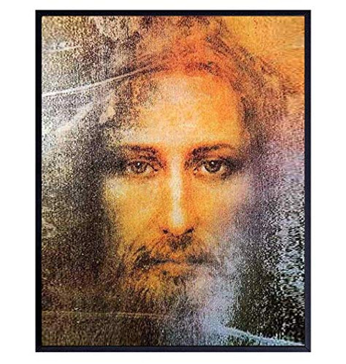 Jesus Christ Wall Art - Jesus Wall Decor - Religious Christian Room Decor for Bedroom Home Church - Catholic Gifts - Inspirational Gift for Pastor Priest Ordained Minister - Picture Poster