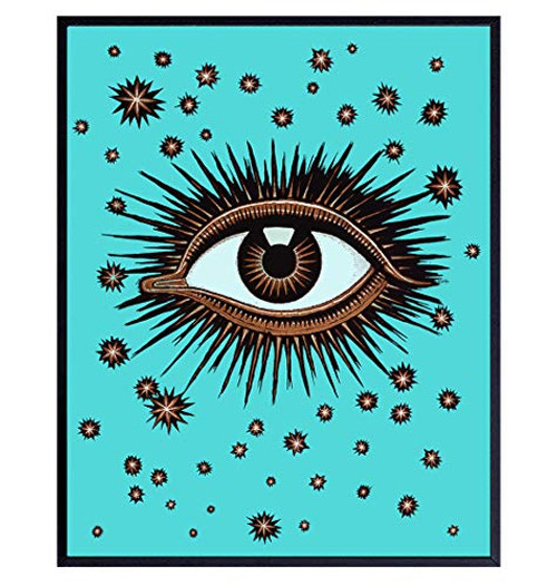 Evil Eye - All Seeing Eye Decor - Masonic Gifts for Men - Gothic Decor - Goth Wall Art - Pagan Decor - Wicca Wiccan Black Magic Decor - Psychic Fortune Teller Accessories - Paganism - Occult Decor