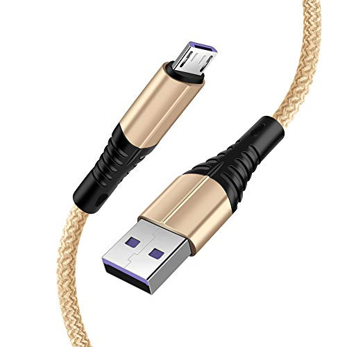 10FT Long Android Charger Cable Fast Charge Micro USB Cable Compatible for Samsung Charger Cord Tablet Galaxy 7 S7 S6 Edge LG PhoneCharging Wire for Kindle -Gold-