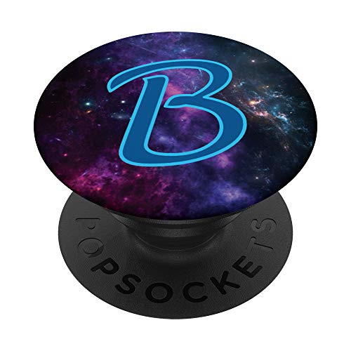 Letter B - galaxy nebula space universe cosmos stars sphere PopSockets PopGrip- Swappable Grip for Phones  and  Tablets
