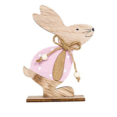 NOBOOK plusH Spring Bunny Tabletopper Easter Decorations - Cute Craft Bunny Standing Easter Bunny Figures - Easter Bunny Rabbit Figurine Statue Decoration - Farmhouse Home Decor