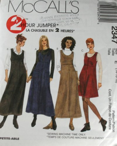 McCall's 2347 Pattern Misses Overall Jumper in Two Lengths Size E 141618