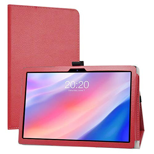 LiuShan Compatible with TECLAST P20HD caseTECLAST M40 casePU Leather Slim Folding Stand Cover for 10.1" TECLAST P20HD - TECLAST M40 Tablet-Not Fit Other Tablet-Red