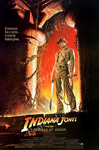 PremiumPrints - Indiana Jones and The Temple of Doom Movie Poster - XMOV059 Premium Canvas 11" x 17" -28 cm x 43 cm-