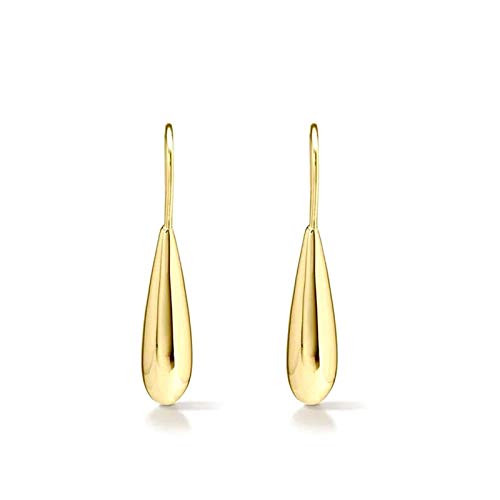 LUVNEE Threader Earrings Teardrop Pull Through Gold Drop Earrings for Women