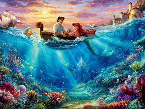 Ceaco 750 Piece Thomas Kinkade Disney Dreams - The Little Mermaid Falling in Love Jigsaw Puzzle Kids and Adults Ceaco 750 Piece Thomas Kinkade Disney Dreams - The Little Mermaid Falling in Love Jigsaw Puzzle Kids and Adults