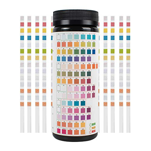 Ovovo 14-in-1 Pool Drinking Water Test Strips Tap Water Quality Test Strip for Testing PH Hardness Chlorine Fluoride Lead Iron Copper and More 100Pcs