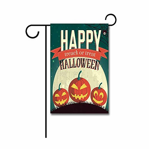 KafePross Happy Halloween Jack O Lantern Garden Flag 12.5"x18"